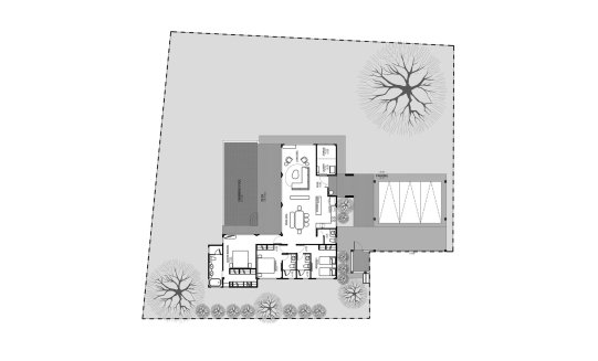 Планировка виллы 3 спальни в ЖК Issara Ville № 11007 (2D)